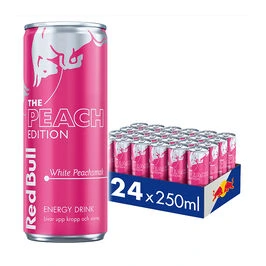 24 x Red Bull Energidryck, 250 ml, White Peach