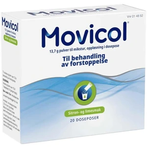 Movicol pulv til mikst, oppl med lime/sitronsmak