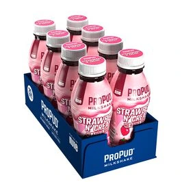 8 x ProPud Protein Milkshake, 330 ml, Strawberry N' Cream