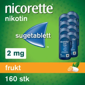 Nicorette sugetab med fruktsmak 2 mg, 8 x 20 stk