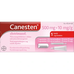 Canesten krem 10 mg/g/vag tab 500 mg