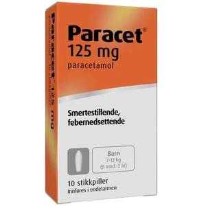 Paracet stikkpille 125 mg