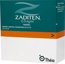 Zaditen øyedr, oppl 0,25 mg/ml