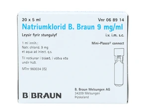 Natriumklorid B. Braun oppl væske til parenteral bruk 9 mg/ml, 20 x 5 ml