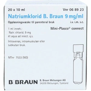 Natriumklorid B. Braun oppl væske til parenteral bruk 9 mg/ml