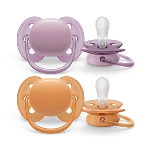 Philips Avent Ultra Soft narresmokk 6-18 måneder gul/lilla 2 stk