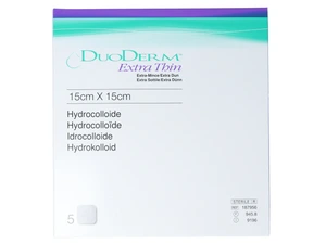 Duoderm tynn hydrokolloid bandasje 15 x 15 cm 5 stk