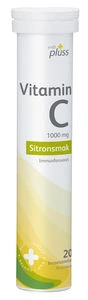 Vidi pluss vit C sitron brusetab med sitronsmak 1000 mg, 20 stk