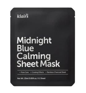 Klairs Midnight Blue Calming Sheet Mask ansiktsmaske (25 ml) 1 stk