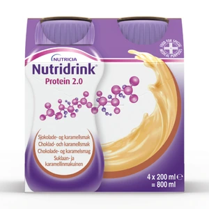 Nutridrink 2 kcal næringsdrikk karamell og sjokolade 4x200 ml