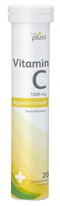 Vidi pluss vit C appelsin brusetab med appelsinsmak 1000 mg, 20 stk