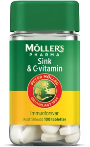 Møllers pharma sink+vit-C tab 14 mg/200 mg
