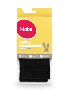 Mabs Travel kompresjonsstrømpe kne klasse 1 sort XL 1 par