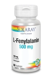 Solaray L‑fenylalanin 500 mg 60 kapsler – Essensiell aminosyre for mental energi og nevrotransmittere