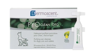 Dermoscent Pyoclean ørerens hund, katt og kanin 10x5 ml