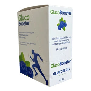 GlucoBooster glukosegel blåbær 8 x 30 g