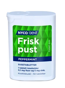 Nycodent med smak av peppermint 50 sugetabletter