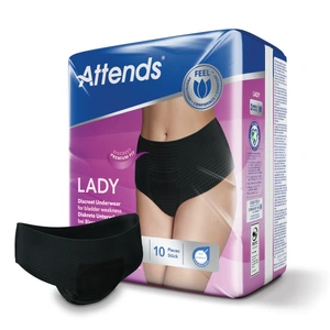 Attends Lady Discreet Underwear buksebleie 3M sort 10 stk