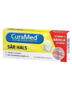 Curamed Sår Hals sugetabletter med råmelk 20 stk