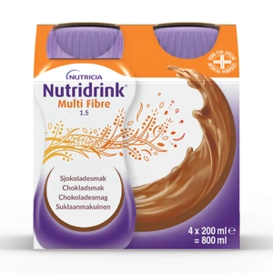 Nutridrink Multi Fibre næringsdrikk sjokolade 4x200 ml