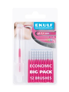 Ekulf pH mellomromstannbørste 0,4 mm lilla 12 stk