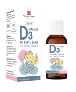 Dråpe vegansk D3-vitamin baby/barn 10 ml