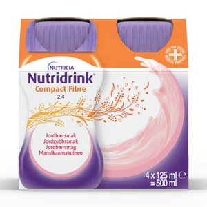 Nutridrink Compact Fibre næringsdrikk jordbær 4x125 ml