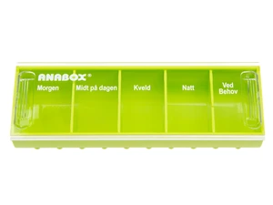 Anabox Dagdoseringseske, Limegrønn, 1 stk.