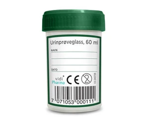 Vidi Pharma urinprøveglass med lokk 60 ml