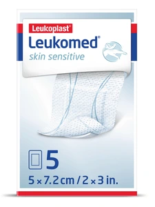 Leukomed Skin Sensitive sårbandasje 5 x 7,2 cm 5 stk