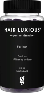 Hair Luxious gummies for han med blåbær og jordbærsmak 60 stk