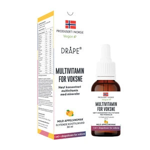 Dråpe multivitamin voksen appelsin dråper, 30 ml