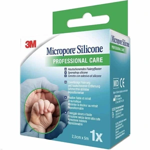 3M Micropore silikontape 2,5 cm x 5 m 1 stk