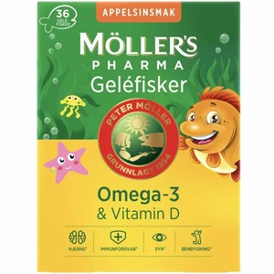 Møllers Pharma omega-3 gelepute med appelsinsmak