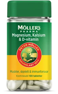 Møllers pharma magnesium+kalsium+vit-D tab 300 mg/150 mg/20 mikrog