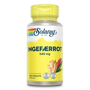 Solaray Ingefærrot Org Veg 100 kapsler – Økologisk ingefærrot for fordøyelse, kvalme og ledd