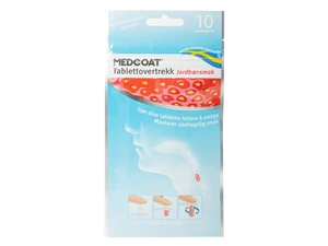 Medcoat tablettovertrekk jordbær 10 stk