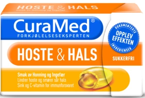 Curamed hoste & hals honning  og ingefær 16 stk